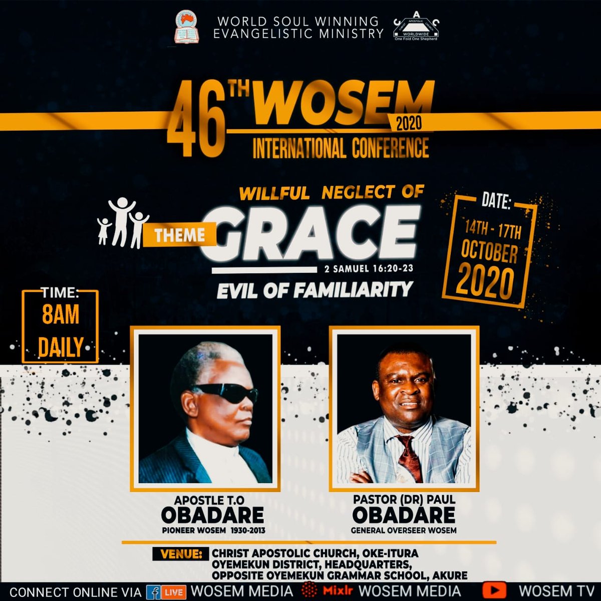 wosemmedia's tweet photo. I'm broadcasting WOSEM International Conference 2020 LIVE on;
Mixlr join by clicking this link:  https://t.co/DpCCF9JVzY

Facebook join by clicking this link: https://t.co/bOkbtxohXX

@folaclothingz @eyinjutonso @ayo_nifemmy @ellyjahsax @D_smarted @timilehinukana @Ilesanmifilm https://t.co/CFVfBFztjk
