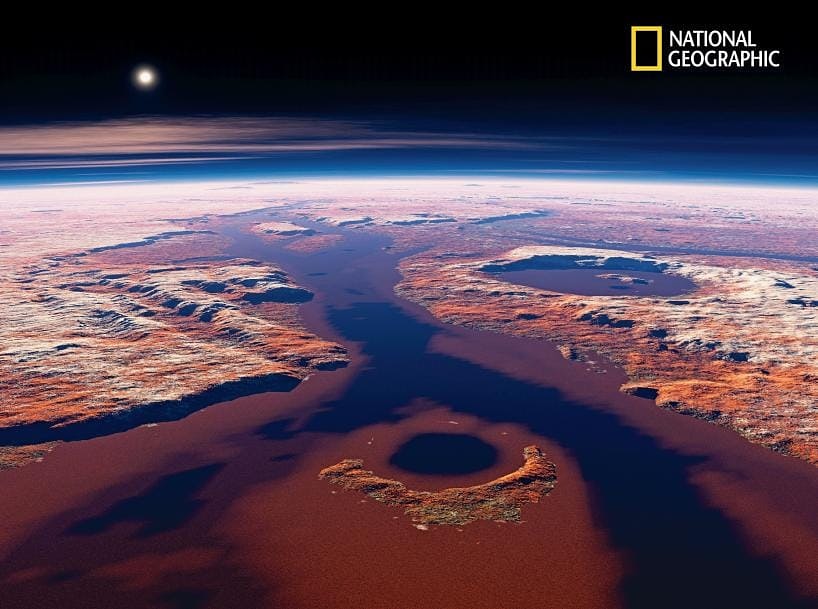 BetaKitap's tweet photo. Mars manzarası; 3,5 milyar yıl önce, Kasei Valles krateri üzerinde gün batıyor.
Daha Fazlası İçin 👉 National Geographic Kozmos: Yeni Dünyalar
#nationalgeographic #Kozmos
#betakitap #betakids
#betayayinevi https://t.co/Iw1aicGhyq