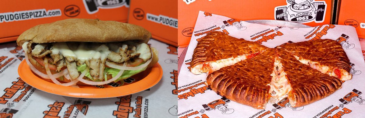 Pudgies's tweet photo. Today is National Take Your Parents to Lunch Day. Treat your parents to our delicious Chicken Cheese Steak for $7.99, or the Manager's Special Medium Stromboli for $11.99. Dine in or stay warm and let us deliver! https://t.co/4sazfwYlgy