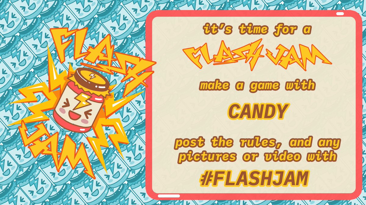 IndieCade's tweet photo. It's time for a Flash Jam!
Take a quick break out of your day to make a game with your friends or family, no programming or art required! Use the item suggested below, or, anything really!
When you're done, post your rules, and any pictures or video with #FlashJam! https://t.co/zCIkdUVMpj