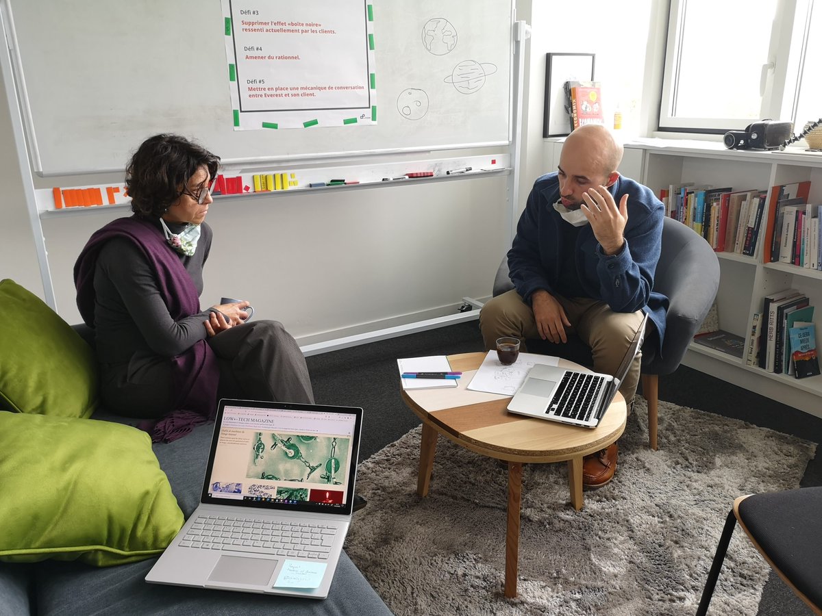 Nous venons de recevoir un hôte de marque à l’agence : Gauthier Roussilhe himself, l’un des spécialistes bien connu du #design #lowtech.  Gauthier est venu nous prêter main forte  pour les #nanosites <a href="/AgenceEverest/">Agence Everest</a> .  #écoconception #MyEverest