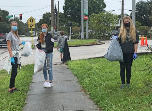 A dozen Shorecrest Upper School Key Club members with trash bags in hand picked up trash along 4th Street to MLK along 54th Ave last week. They plan to complete this service monthly to help beautify the neighborhood. #ShorecrestServes