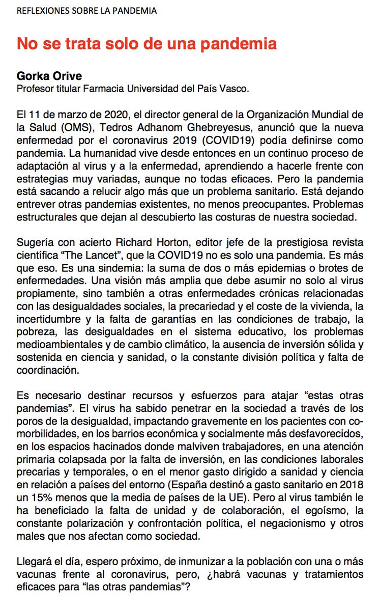 10. REFLEXIONESOs comparto unas reflexiones sobre la pandemia.