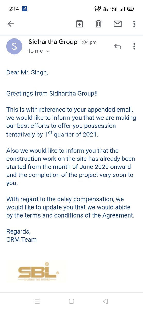 raviushin's tweet photo. The same situation is with NCR ONE SECTOR 95 of SIDHARHA Chauhan the same BUILDER . Got TAREEKH PE TAREEKH since Five years to offer possession. We  have already paid 95% and lost our all future savings. Regularly paying RENT &amp; EMI . @cmohry please help us . https://t.co/a6IkKmDf70