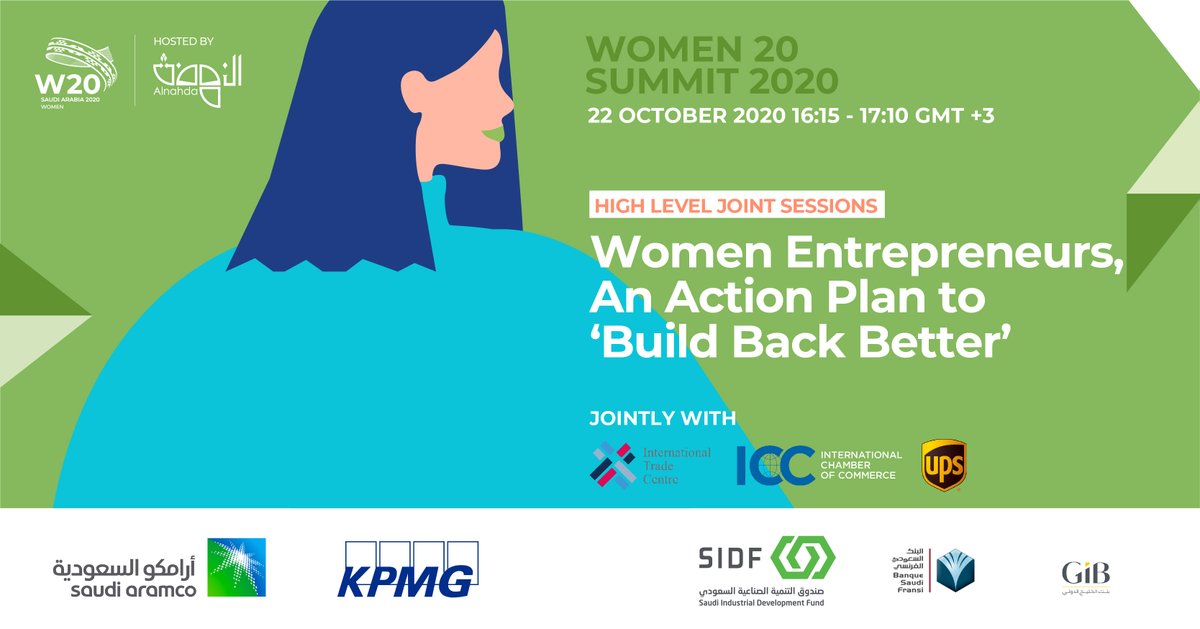 🗓️22 Oct

♀️ Join the virtual #W20Summit where ITC #SheTrades @w20org <a href="/iccwbo/">International Chamber of Commerce</a> &amp; <a href="/UPS/">UPS</a> are launching their new action plan for policy-makers, corporates and the global community to unlock a gender-just and resilient post-COVID19 economy!

🔗bit.ly/37bzfTn