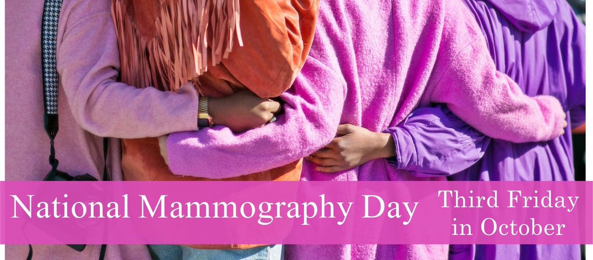 The third Friday in October each year is National Mammography Day, first proclaimed by President Clinton in 1993. On this day, or throughout the month, women are encouraged to make a mammography appointment.