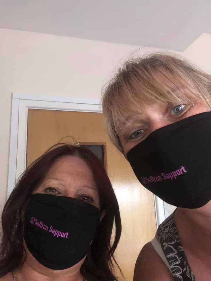 Saffron Support is proud to be able to suppprt clients and staff with personal face covers #stayingsafetogether
