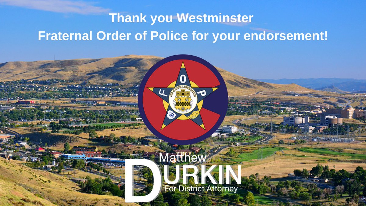 DurkinforDA's tweet photo. "Matthew is truly a dedicated citizen, who has an understanding of public safety. He is a friend to law enforcement and vets. He holds a deep admiration for the men and women who work tirelessly to keep our communities and country safe." - @WestminsterFOP #copolitics #DurkinforDA https://t.co/DBHSZJXa5u
