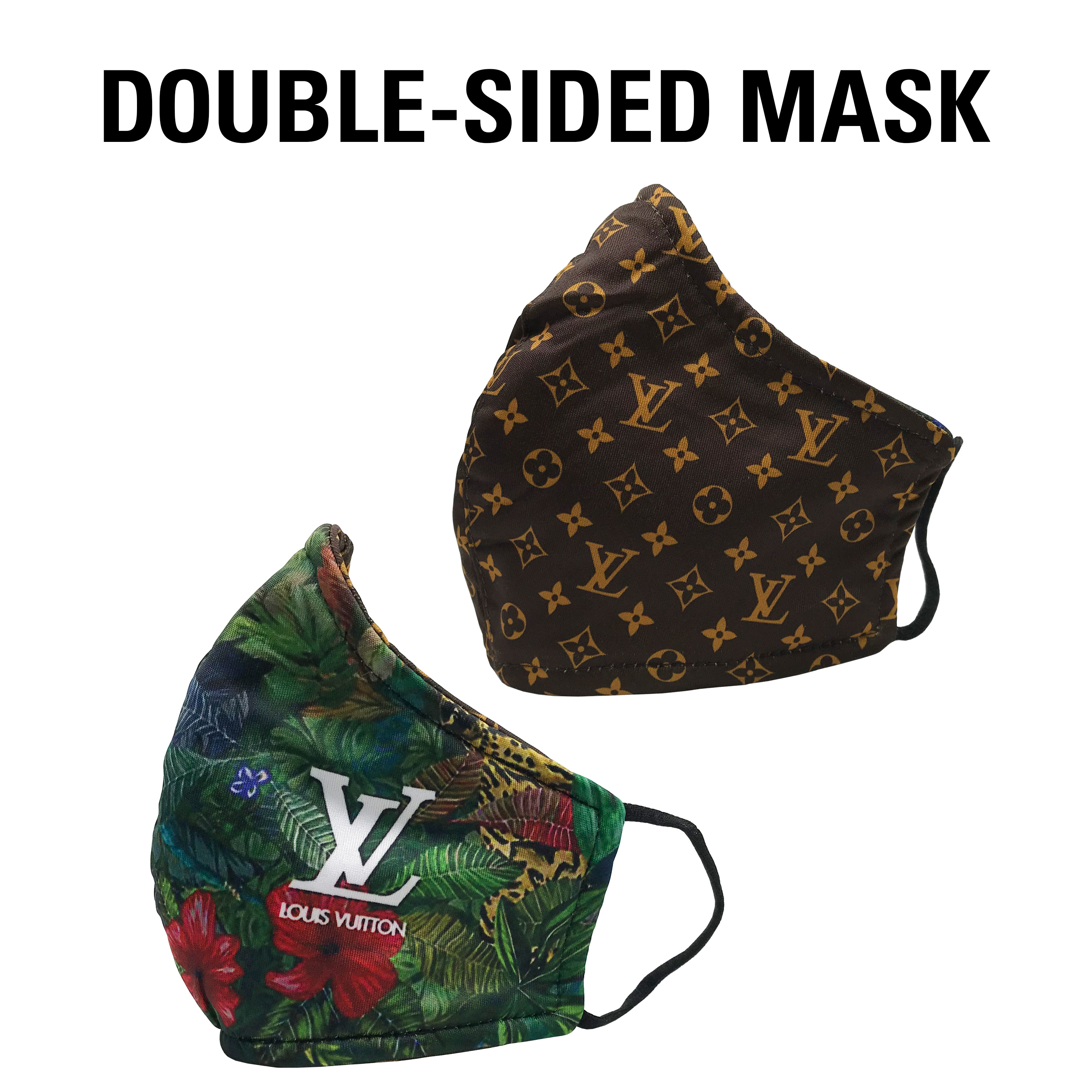 Double-Sided Adult Washable Cloth Masks (Blue Louis Vuitton