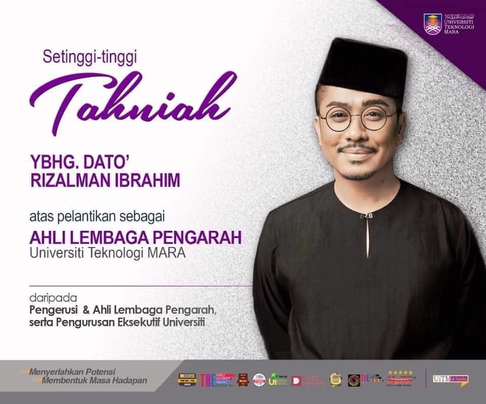 madeinuitm's tweet photo. Setinggi-tinggi Tahniah Yang Berbahagia Dato' Rizalman Ibrahim atas perlantikan sebagai Ahli Lembaga Pengarah UiTM https://t.co/trdLxy0UC3