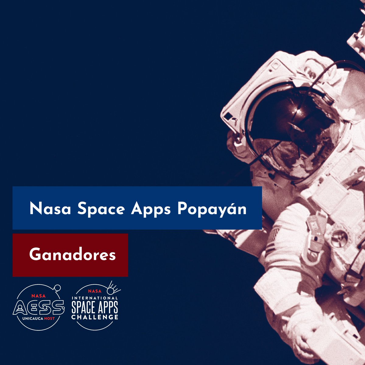 SpaceAppsPPN's tweet photo. Queremos felicitar al equipo Ceres, que ganó el 1er lugar en nuestro local host, siendo uno de los postulados globales, podrá disfrutar de los premios y tendrán la posibilidad de participar en la competencia global.
#NASA #AESSUnicauca #Unicauca #SpaceApps2020 #NASAAESSUnicauca https://t.co/W2Fn2MSQXa