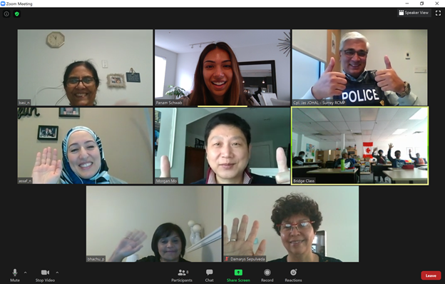 RajPPuri's tweet photo. @SurreyRCMP Personal Safety Class on Zoom for @Surrey_Schools Welcome Centre Bridge Program students. Thanks to SWIS for translations. #sd36learn https://t.co/fOaGz0Zatk