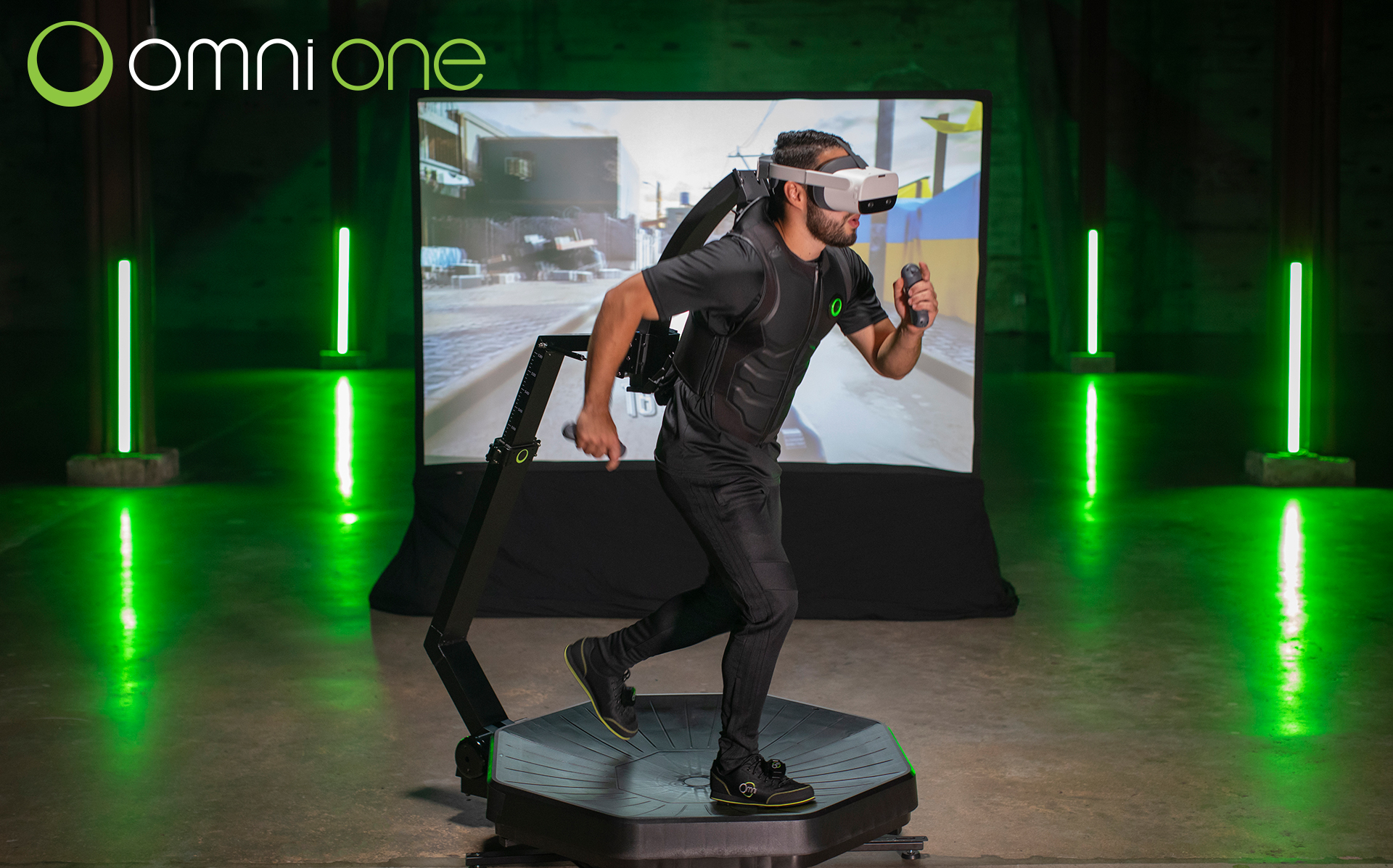 Virtuix Omni on X Stay in shape while gaming With Omni One you can burn calories while running and gunning inside first person shooters and other action games. For more info about Omni