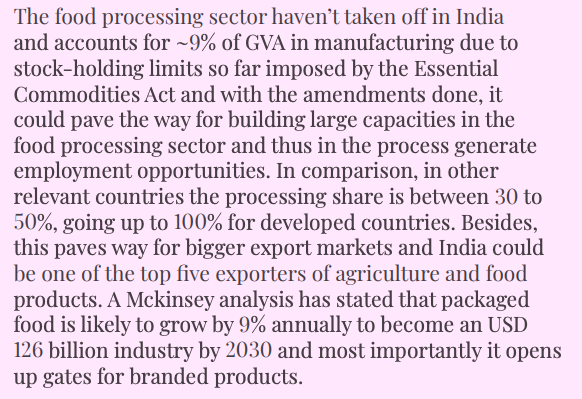 The significant impact of the removal of Essential Commodities Act...