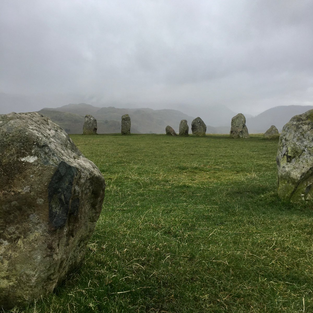 Beautiful (and scary!) drive to Castlerigg Stone circle today followed by a delicious lunch at  #vegan restaurant Kat’s Kitchen in Keswick  as you can see from Avery’s pic, it was VERY cold today! 