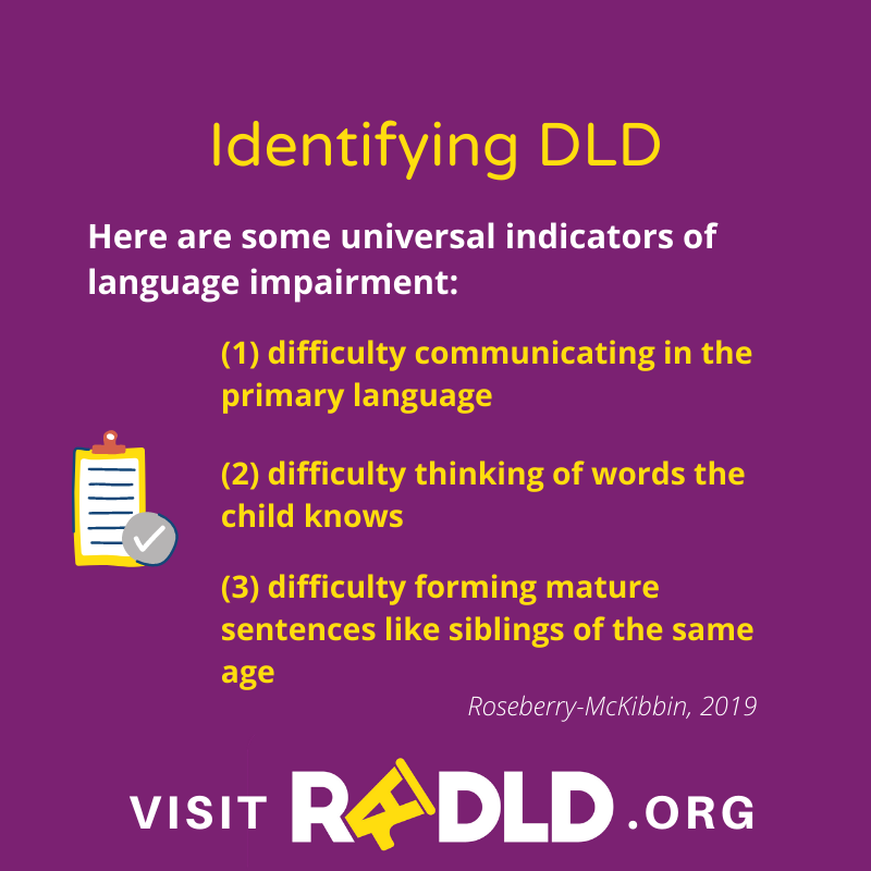 #DevLangDis often goes unidentified. Here are some universal indicators of language impairment. These could signal the need for a child to be assessed for DLD. #DLDSeeMe