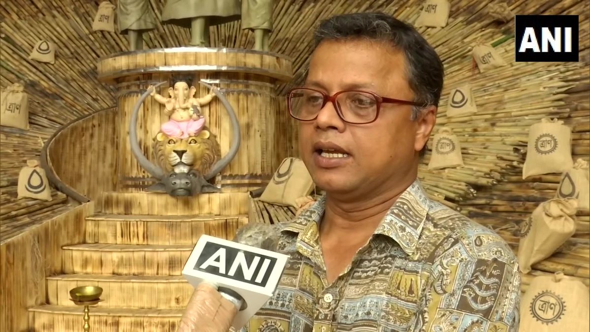 ANI's tweet photo. West Bengal: Kolkata Puja pandal replaces traditional Durga idol with woman carrying a child

"The idea came during lock-down when I saw the plight of migrant workers. A woman walking from such afar sans aid with 4 children is something I consider worth deifying," says the artist https://t.co/UVrve59UQ4