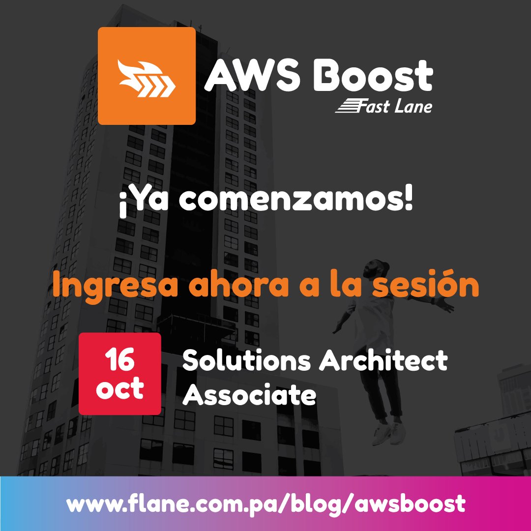 FastLaneLATAM's tweet image. ⚡¡Ya comenzamos! Ingresa ahora a la sesión &amp;gt; flane.com.pa/blog/awsboost/

#awsboost #fastlanelatam #yoestudioencasa #entrenamientos #it #tecnologíadelainformación #encasa #tecnología #cloud #security #datacenter #quédateencasa