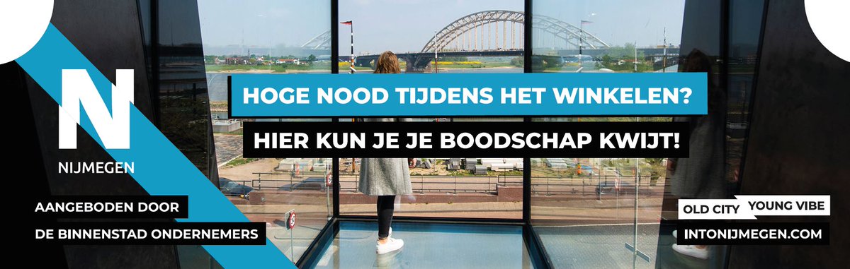 Naar de binnenstad voor een nieuwe jas of koffie-to-go? Tijdens de beperkende maatregelen deze keer geen nood bij hoge nood! Maak gebruik van de gratis toilet op plein1944. #netzowelkom #maarweleenbeetjeanders