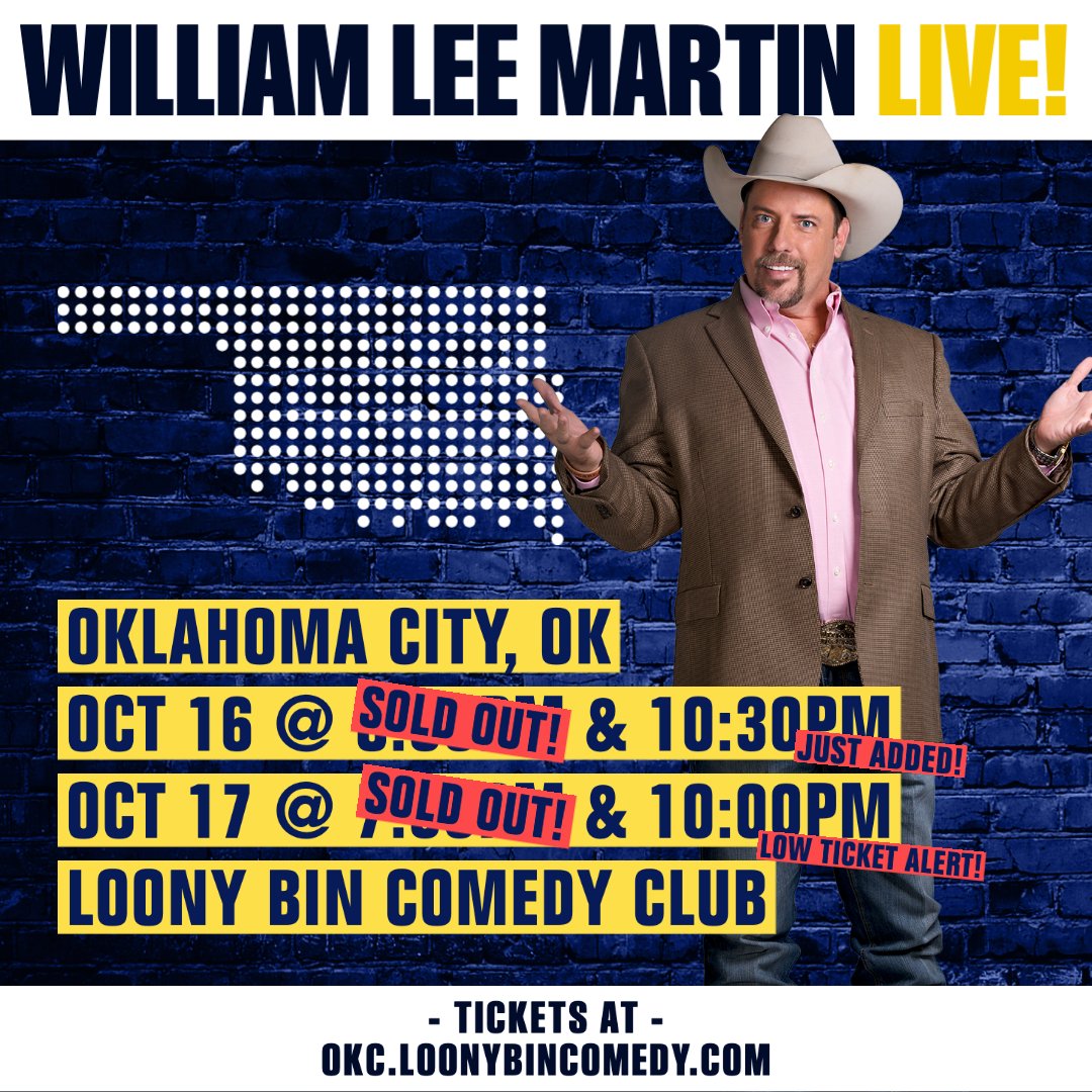 The only thing more fun than 2 SOLD OUT shows is 4! We just added a late show tonight and I'm told the Saturday late show only has a few tickets left. Grab them while you can and let's do this, OKC! Spread the word, not the virus. See you tonight!

buff.ly/3dyrEzv