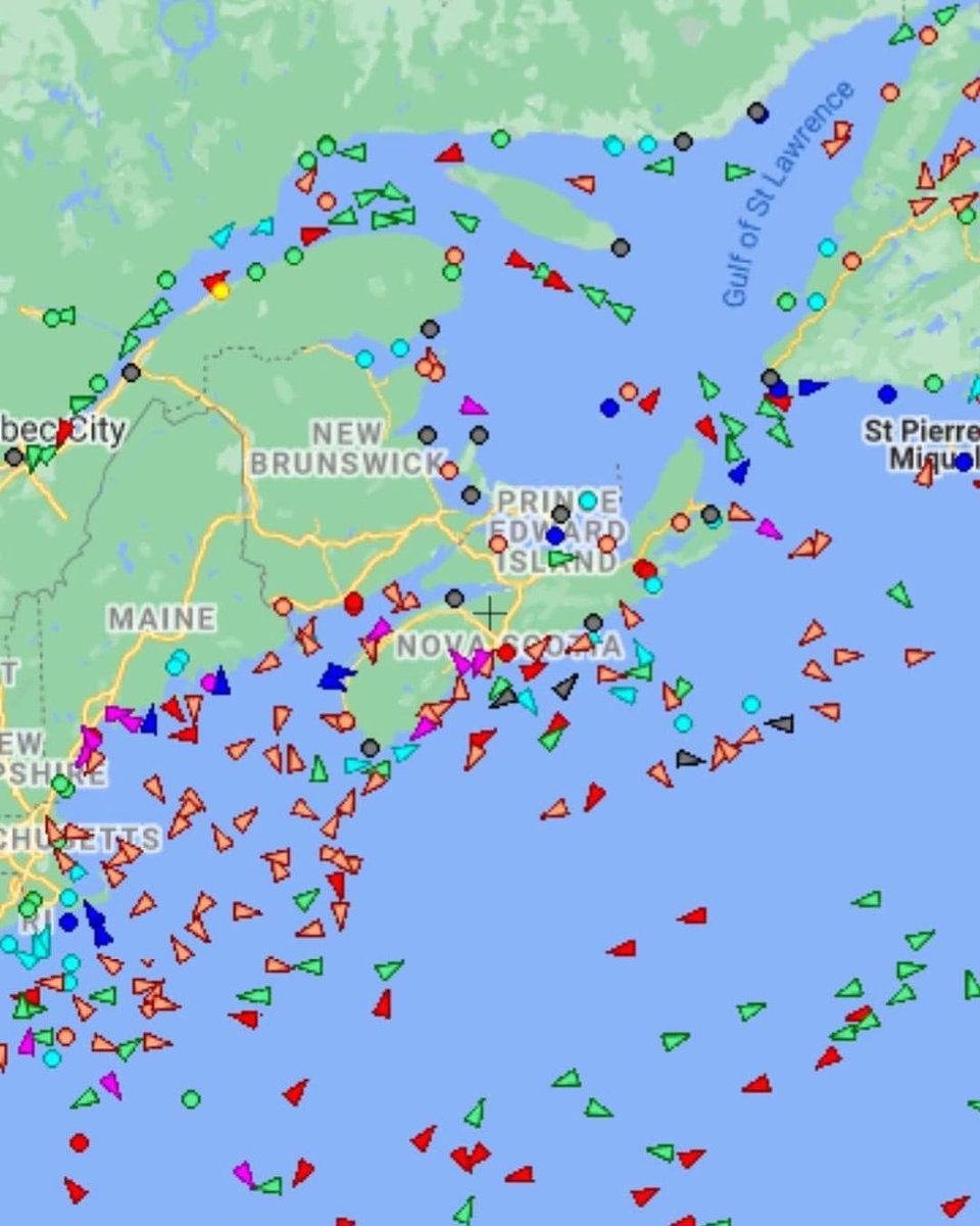 These are the commercial fishing boats currently out exploiting the fisheries of Mi’kma’ki. Never trust people who cite "conservation" as a tool to destroy Indigenous lifeways.

Map: @junnygirldecolonized / Instagram

#HonourTheTreaties #HandsOffMikmaki #ShutDownCanada