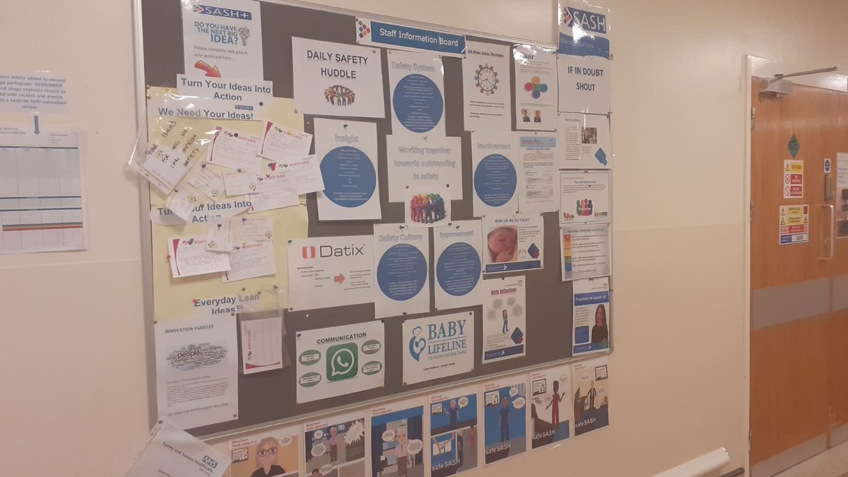 Adaline96135185's tweet photo. #patientsafety #Delivery Suite ward managers displaying their patient safety information board #ifindoubtshout#speak up # think safety first @sashnhs @CudjoeMC @SASHChiefNurse @Stringer4Kate @StewartKeenan6 https://t.co/0zg3wNJxkl