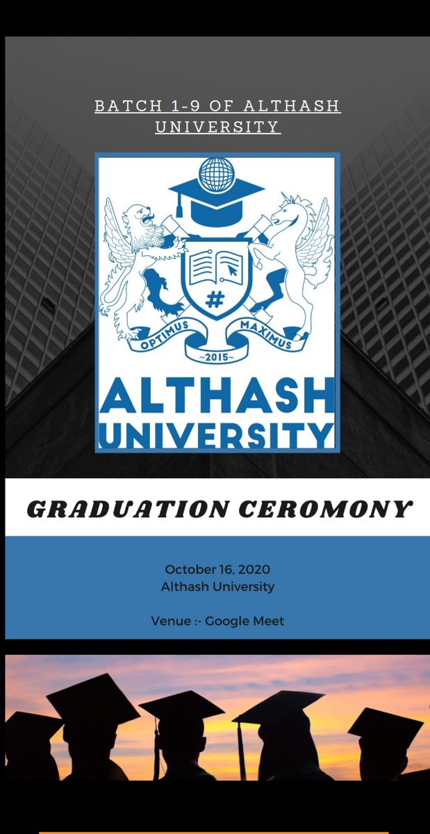 Althash University is inviting everyone to her first graduation ceremony 🙌🙌

Join our official telegram group for more details 
t.me/officialhtmlco…

New students signup form link👇
docs.google.com/forms/d/e/1FAI…

#blockchain #blockchaintechnology #crypto #educationiskey
