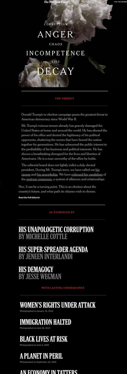 Bebopspacecowgirl On Twitter Nyt Is Not Messing Around There S A Time Lapse Animation Of Decaying Flowers When You Click On The Editorial Corruption Incompetence Decay Nyt Is Pleading