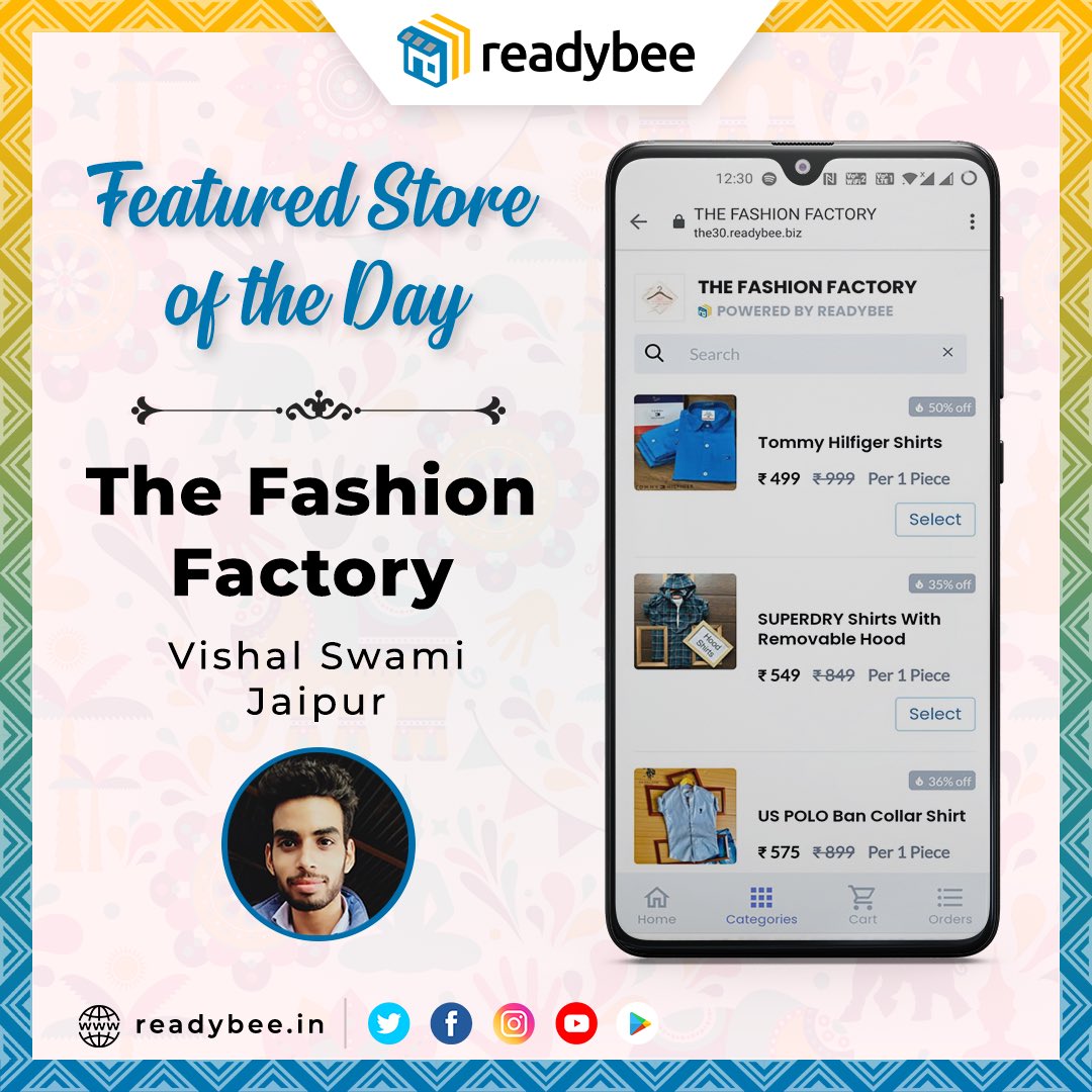 "The Fashion Factory“ is the Readybee- Featured Store of the day! Here is link to the store the30.readybee.biz
.. 
Get your own online store. Download the Readybee mobile app, link : r-b.biz/r/fb
#readybeeapp #aatmanirbhar #entrepreneur 
#fashion