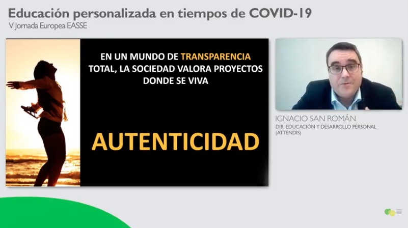 EASSE_'s tweet image. “En un mundo de transparencia total, la clave para tener un proyecto educativo que valga la pena es la autenticidad”, dice @nachosanro en #VJornadaEASSE. #EducaciónPersonalizada en tiempos de #COVID19