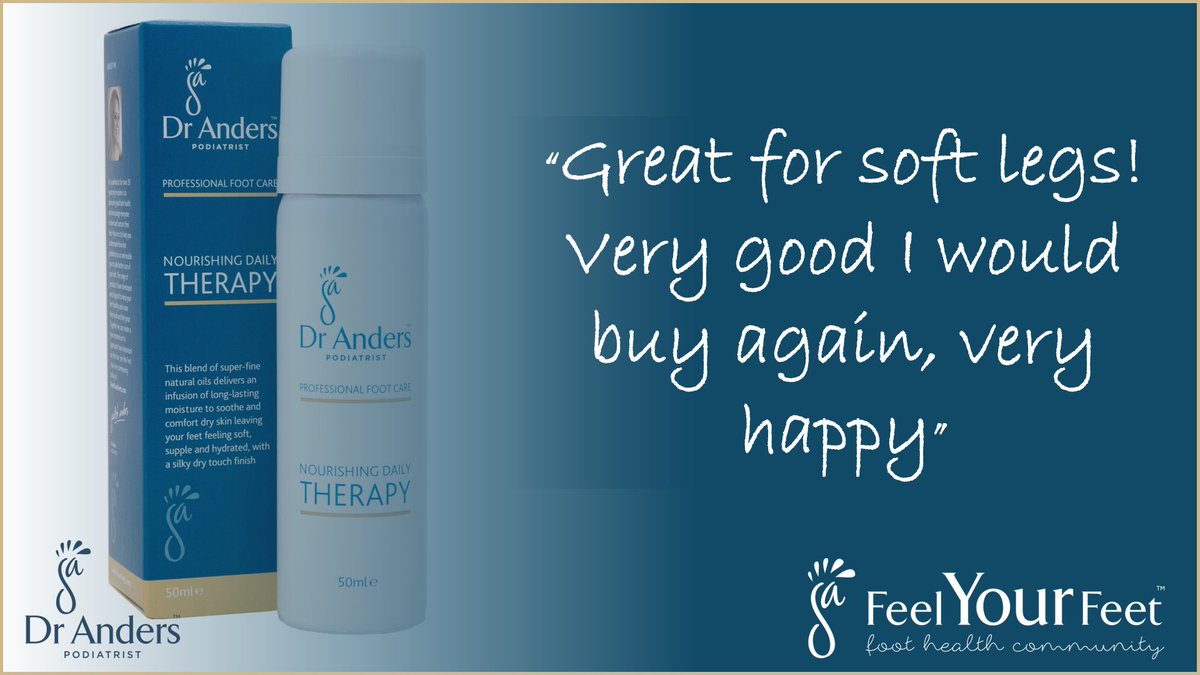 FeelYourFeet's tweet photo. #FridayFeedback! This velvety-soft lightweight oil which is immediately absorbed to nourish and restore dry problem skin #FeelYourFeet #DrAnders #Feet 
#Podiatrist #Podiatry #FootCare #Diabetes #DiabetesCare #FootHealth
#MediPedi #Pedicure #Callus #Corn #DrySkin #CrackedHeels https://t.co/qAp1gnkQMR