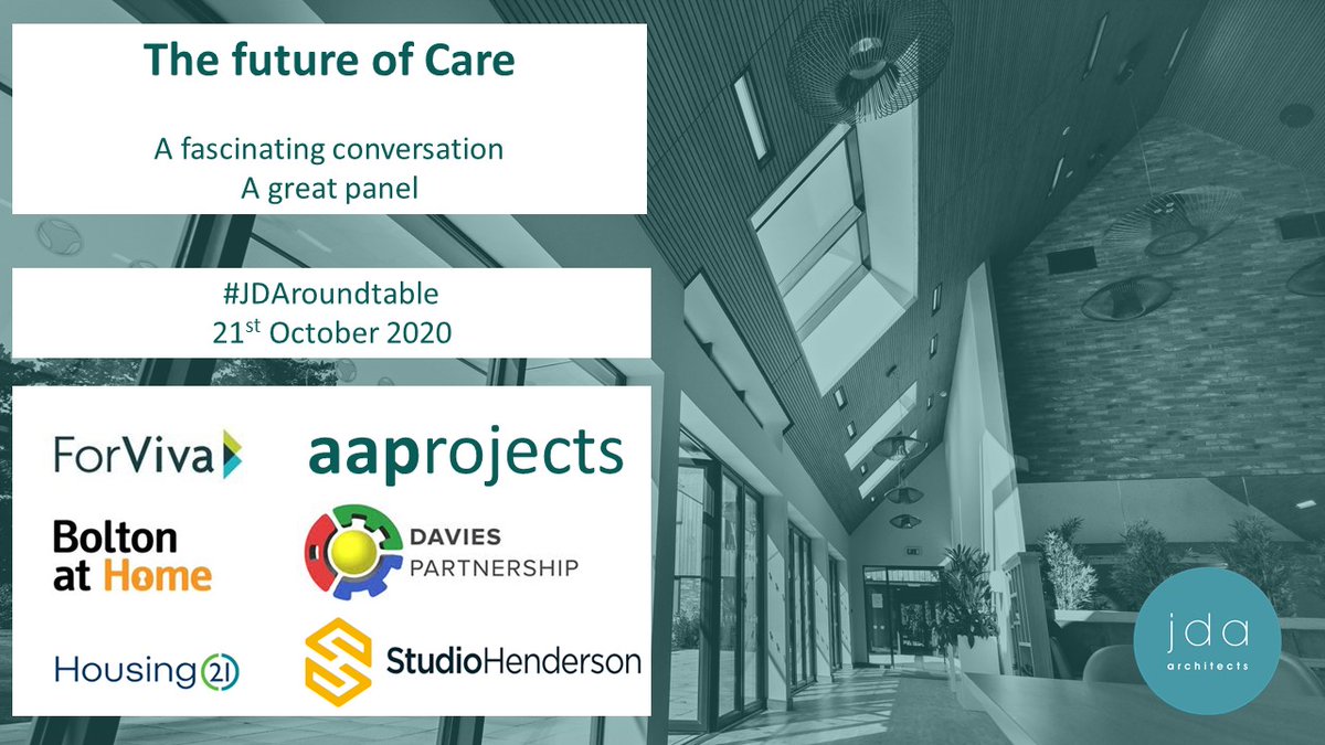 JDAArchitects's tweet image. We&apos;re thrilled to host some of the movers &amp;amp; shakers in the Extra Care world in a Round Table discussion on the future of Extra Care. We&apos;re coming together to discuss best practice, share lessons learnt &amp;amp; look to the future of the sector Post Covid #JDAroundtable #Caredesign