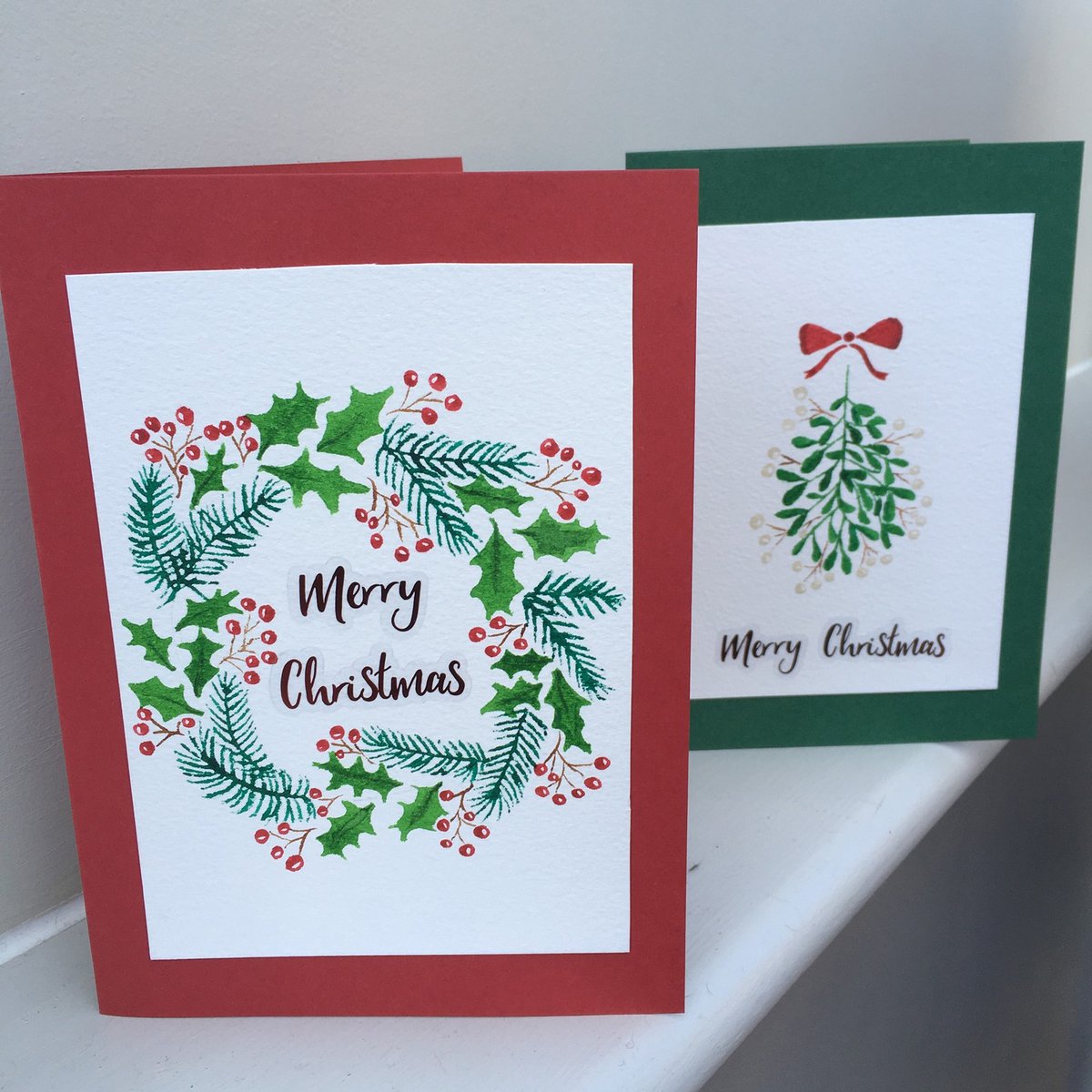 These watercolour wreath and mistletoe Christmas cards were painted by Naomi and uploaded into our Christmas Craft Competition. How pretty!
Enter our competition for a chance to win £100: https://t.co/vm4Y3J8xXy
#CraftTogether #Competition #Hobbycraft https://t.co/1TSAM5cu0j