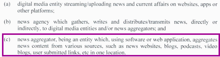 4. The impact on news aggregators is particularly tricky. Will DailyHunt be impacted? Probably. Inshorts might be impacted too. What about Google News? They aren't a registered entity in India, even as an aggregator. (5/n)