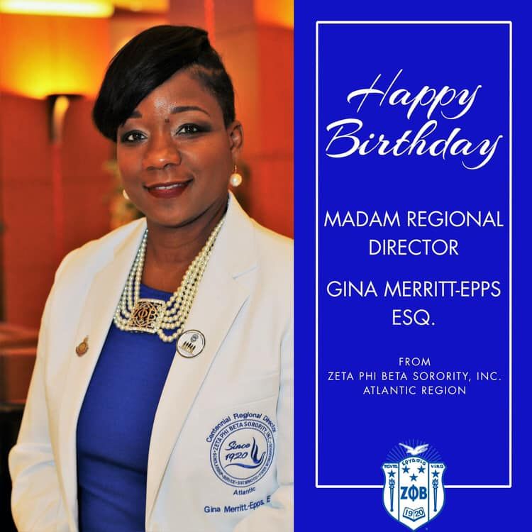 ZetasInEngland's tweet photo. Join us in wishing our Madam Regional Director Gina Merritt-Epps a very Happy Birthday! #atlanticregionzeta https://t.co/a7bsdXnhVS