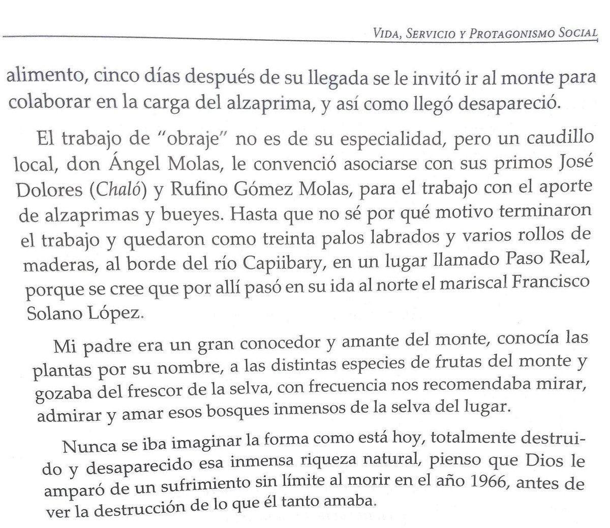 2. Atribuido exclusivamente a los cultivos extensivos del este y sur del país, en esa época la deforestación también aplicaba en la agricultura familiar campesina, así lo describe Juan M. Peralta (Santaniano), en su libro "Vida, Servicio y Protagonismo Social"(Pag. 37, 56 y 57)