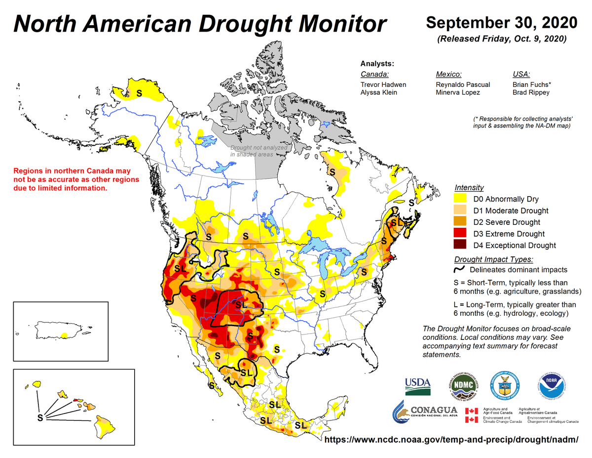 Noaa Ncei Climate Drought Covered 71 2 Of The Rio Grande Bravo River Basin 48 7 Of The Columbia River Basin And 5 6 Of The Great Lakes Basin At The End Of September