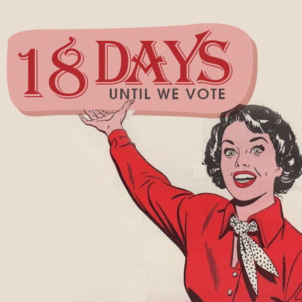 wmnsmarchla's tweet photo. EIGHTEEN Days until we Vote! Are you IN?

#TheCountDownToVote #Vote2020 #18DaysUntilWeVote #VotePresidential #UseYourVoice #ExerciseYourRight #Feminist #WomensRights #HumanRights #TheWomensVote #YourVote #OurVote #PleaseVote #VoteForYourFuture #WomensMarchLA https://t.co/dc7zWxG5jv