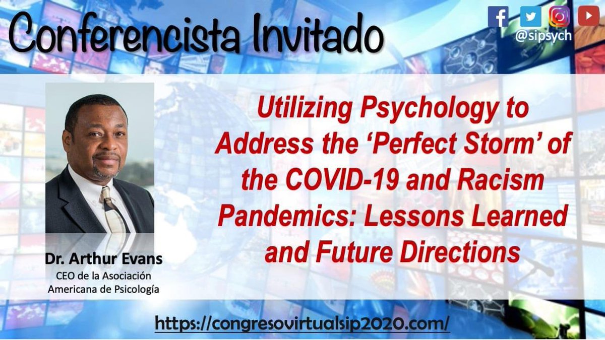 sipsych's tweet photo. Conferencistas magistrales que presentarán durante el Congreso Virtual de la SIP
Inscripción abierta hasta el lunes 19 de octubre de 2020
https://t.co/fsTw35oSf5
#SIPvirtual2020 https://t.co/i7gFtQL4gU
