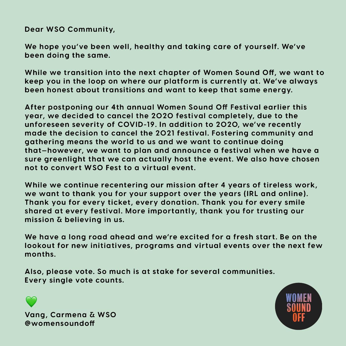 The Future of Women Sound Off Festival &amp; COVID-19 - mailchi.mp/510e9979704a/t…