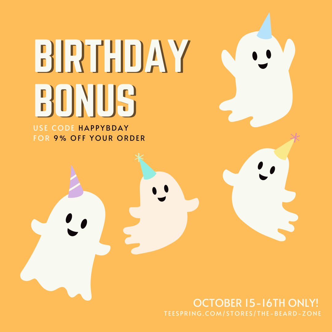 chrisxchad732's tweet photo. In celebration for my #birthday we have decided to launch of first sale on the #beardzone merch shop on #teespring! Use the code "HAPPYBDAY" to save 9% on all items! Thank you for making my birthday awesome!
#merch #merchdesign #sale #streamer
https://t.co/avKc95nfuw https://t.co/qrawHNAZ6T