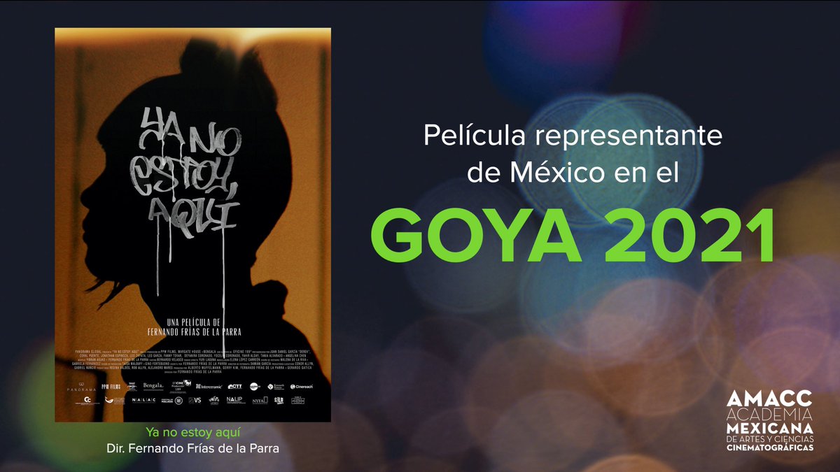 AcademiaCineMx's tweet photo. 'Ya no estoy aquí', de Fernando Frías, es la película elegida por la AMACC para representar a #MéxicoEnElGoya 2021. https://t.co/32021gTSrY