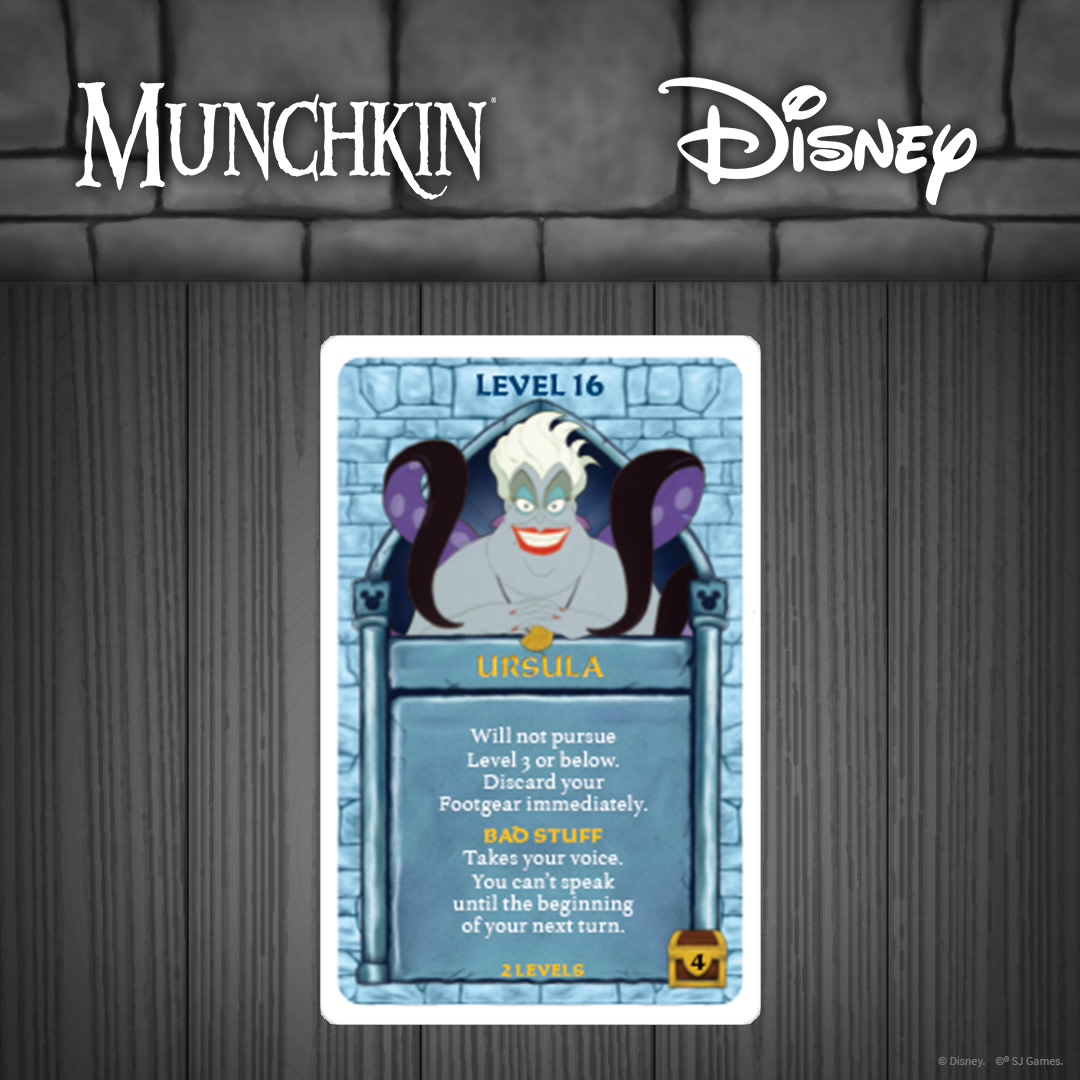 Something wicked is lurking behind the door! Defeat <a href="/Disney/">Disney</a> villains using your special abilities, allies, and magical gear, or send them to deter your opponent's progress.
Join the race to Level 10 and pre-order #MunchkinDisney today. bit.ly/2N6cB3y
<a href="/SJGames/">Steve Jackson Games</a>