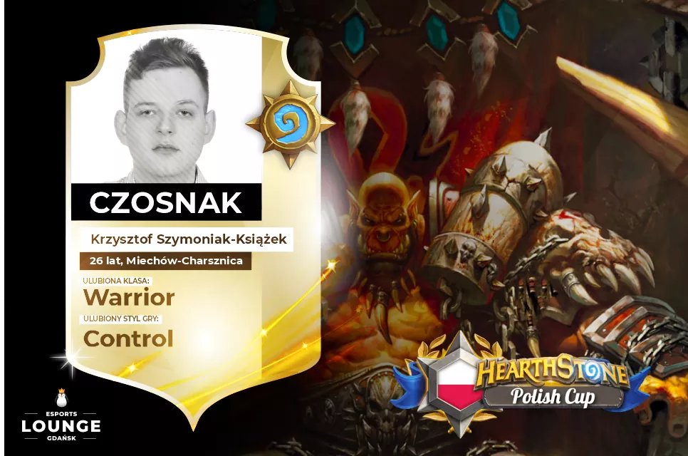 TeamPVP8's tweet photo. Another participant of the Hearthstone Polish Cup will be the participant of the previous edition of HPC✅ and one of the best polish Warrior players⚔ - @czosnak_hs 🔥🥳 https://t.co/s6m0K3fmHe