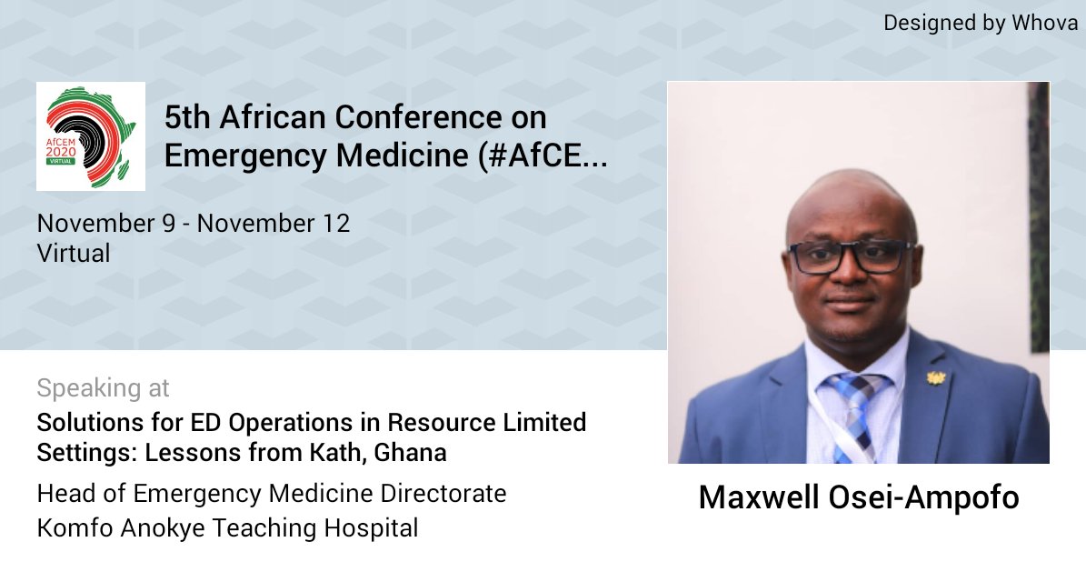 <a href="/moampofo/">MAXWELL OSEI-AMPOFO</a> @HeikeGeduld
<a href="/MBawumia/">Dr. Mahamudu Bawumia</a> <a href="/SBawumia/">Samira Bawumia</a>
<a href="/paakforson/">paa forson</a> <a href="/aalenyo/">Annet Alenyo Ngabirano</a> @achiegh <a href="/ACEP_IEM/">ACEP International</a> <a href="/amalmattu/">Amal Mattu</a> @adamcarllevine <a href="/afemafrica/">The African Federation for Emergency Medicine</a>
<a href="/AfJEM/">Afr J Emerg Med</a>
 I am speaking at 5th African Conference on Emergency Medicine (#AfCEM20). Please checkout the details of my talk at: whova.com/embedded/speak…