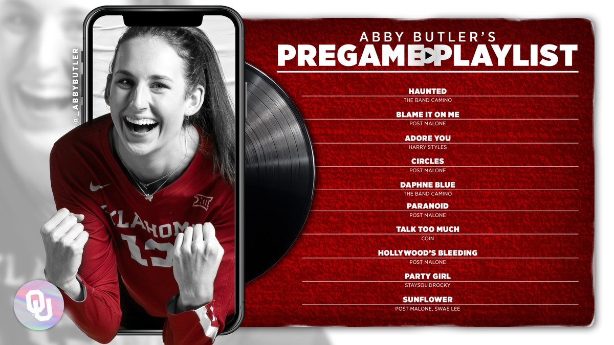 OU_Volleyball's tweet photo. Mid-afternoon gameday vibes brought to you by @_abbybutler 🎵 https://t.co/o0lNoA58Wk