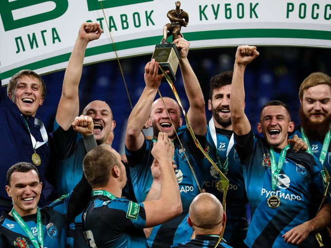 russiarugby's tweet photo. Fourteen points from the boot of Ramil Gaisin seal the victory for @Enisei_STM, who win the 2020 Liga Stavok Russian Rugby Cup! 🇷🇺🏉🏆 https://t.co/ARfmAwhOIg