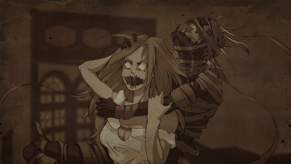 #creepy #horror #dark #anime #vn #Visualnovels  #indiegames #indiedev #girl #art 
Wellcome to the monster party! 

store.steampowered.com/app/807230/Sil…