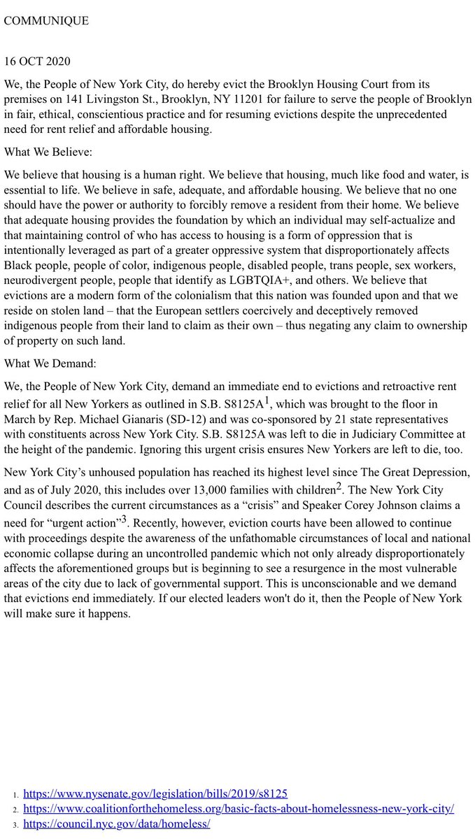 Brooklyn Housing Court spray foamed and bike locked shut letter released demanding retroactive Brooklyn Housing Court spray foamed and bike locked shut letter released demanding retroactive
