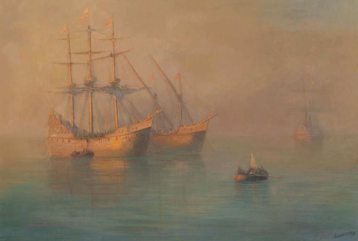 It's been way too long since I added to this thread. The world definitely needs fewer politicians and more Aivazovsky. "Ships of Columbus"